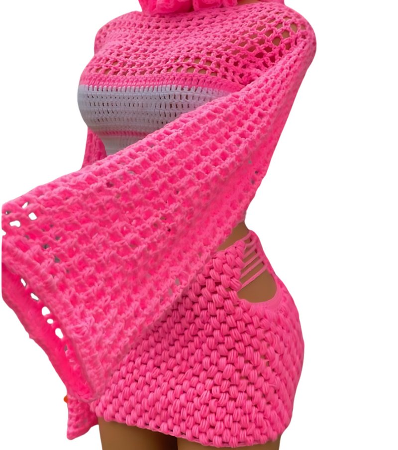 Crochet Set: Pink and Blue - Perfect for Summer