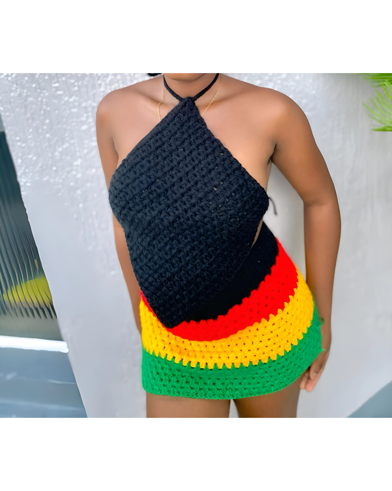 Conjunto de Crochê Rasta – Feito à mão com amor ❤️