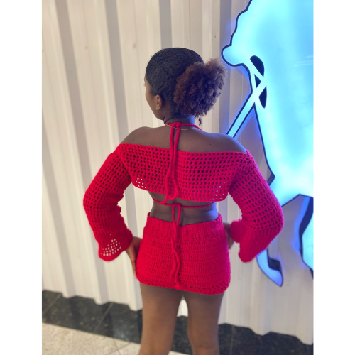 Ensemble crochet rouge – Style audacieux et chic 🔥❤️ 