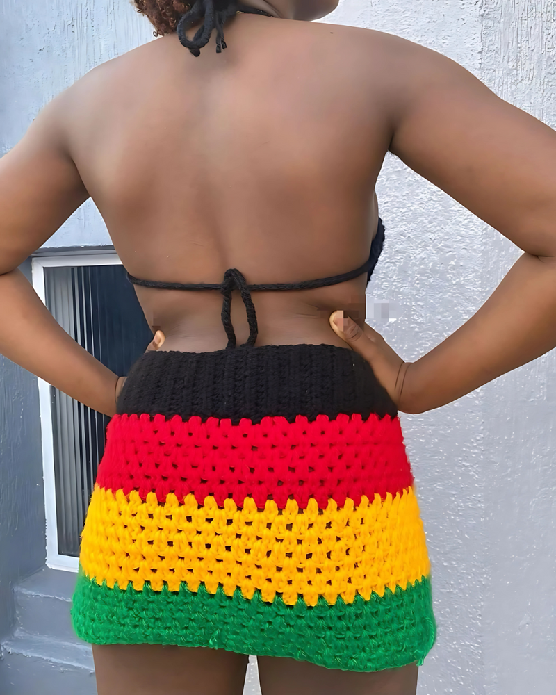 Conjunto de Crochê Rasta – Feito à mão com amor ❤️