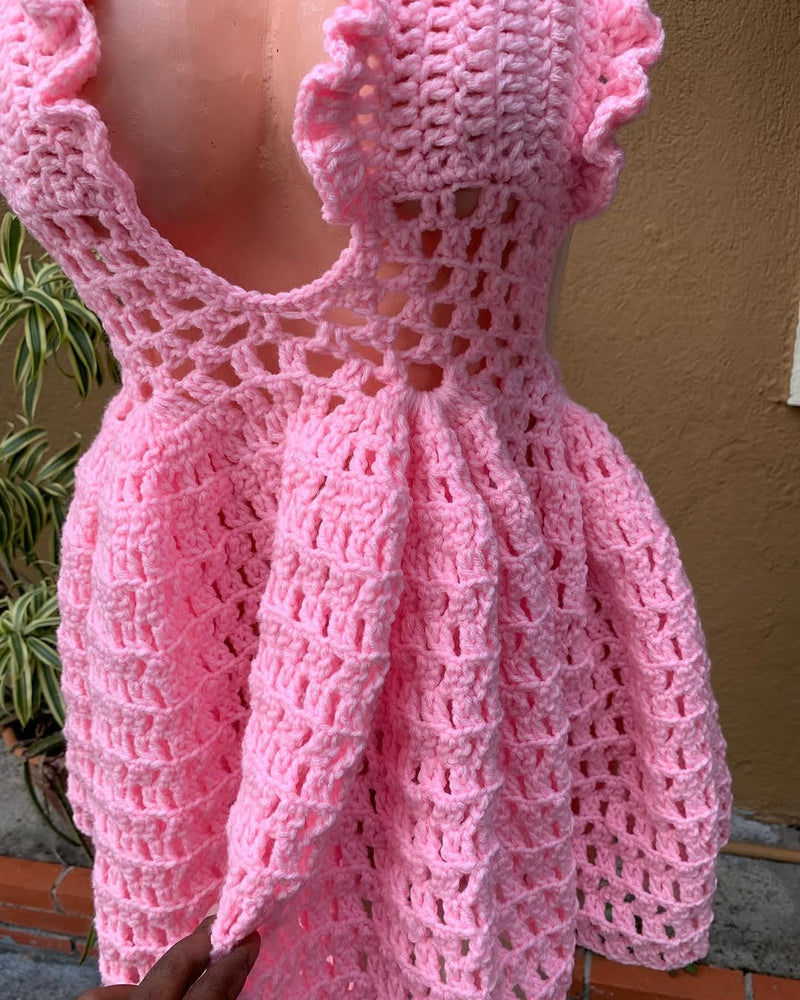 Robe au crochet élégante – Design romantique 💚✨ 