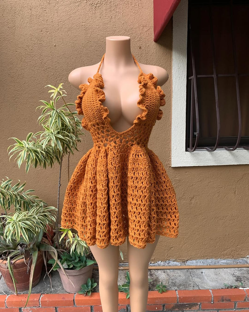 Robe au crochet élégante – Design romantique 💚✨ 