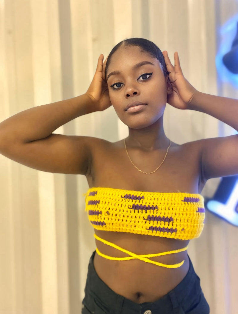 Haut bandeau au crochet – Style unique et fait main 🌞💛 